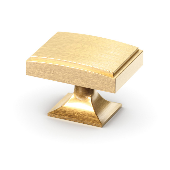 Rectangular Knob Modern Brushed Gold