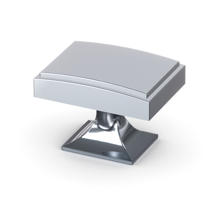Rectangular Knob Polished Chrome