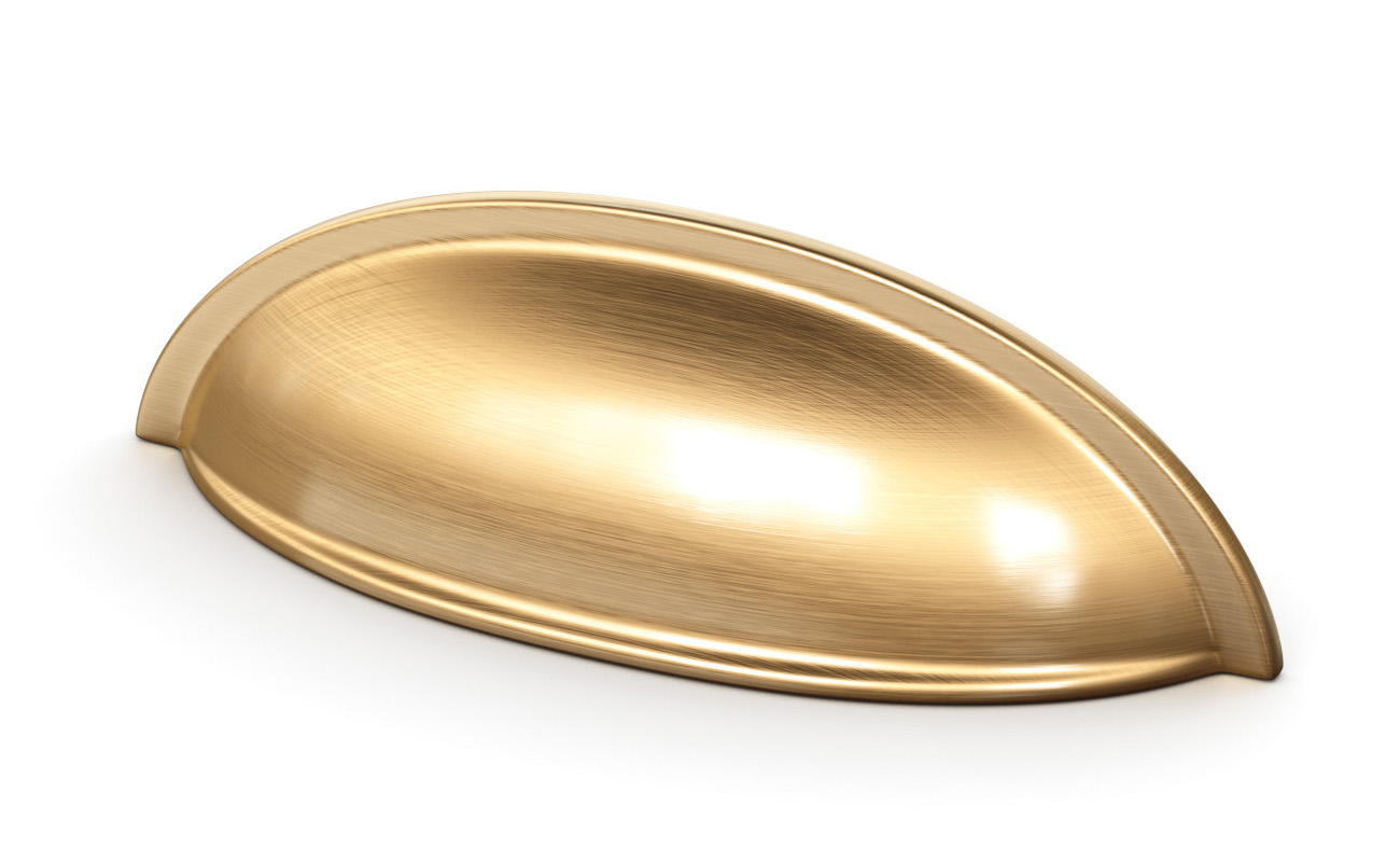 Cup Pull Satin Modern Brushed Gold
