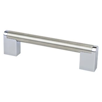 Brushed Nickel and Polished Chrome Pull 128mm – 2183-9BPN26-P