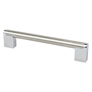 Brushed Nickel and Polished Chrome Pull 160mm – 2188-9BPN26-P